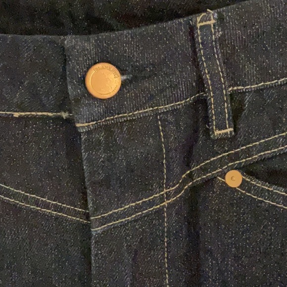 Blank NYC Metallic Weave Denim Micro Mini Skirt, Size 27, Dark Blue/Gold, NWT - Picture 5 of 8